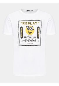 Replay T-Shirt M6649.000.2660 Biały Regular Fit. Kolor: biały. Materiał: bawełna