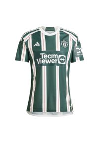 Adidas - Koszulka Manchester United 23/24 Away. Kolor: czerwony, biały, zielony, wielokolorowy. Materiał: materiał. Sport: piłka nożna