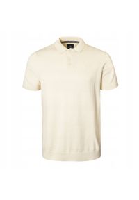 Dzianinowa Koszulka Polo - Pako Jeans - Ecru. Okazja: na co dzień. Typ kołnierza: polo. Kolor: brązowy, beżowy, wielokolorowy. Materiał: bawełna. Wzór: ze splotem. Styl: casual #8