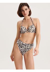 Reserved - Góra od bikini ze zwierzęcym motywem - czarny. Kolor: czarny. Materiał: poliamid. Wzór: motyw zwierzęcy