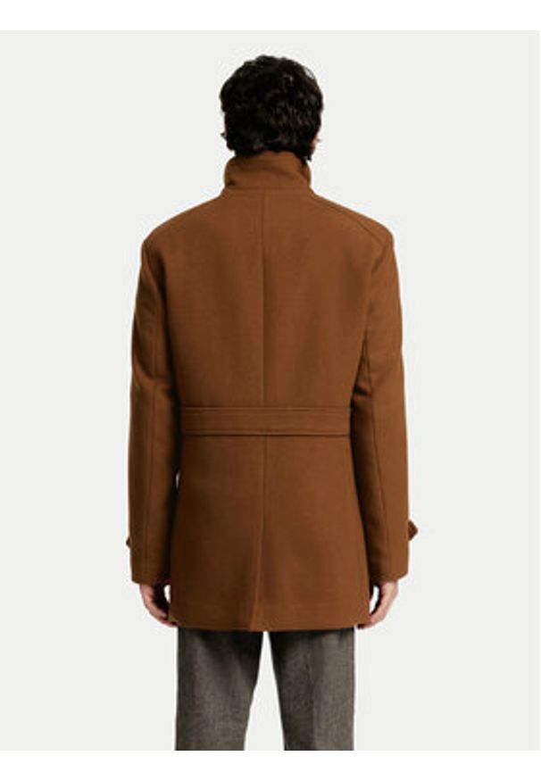Selected Homme Płaszcz wełniany 16094322 Brązowy Regular Fit. Kolor: brązowy. Materiał: wełna, syntetyk
