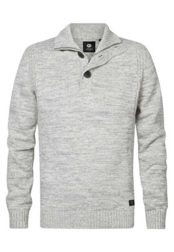 Petrol Industries Sweter M-3030-KWC206 Szary Regular Fit. Kolor: szary. Materiał: bawełna
