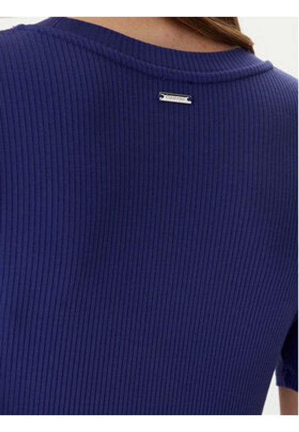 Calvin Klein T-Shirt LV044D246G Fioletowy Slim Fit. Kolor: fioletowy