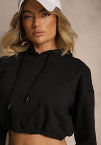 Renee - Czarna Bluza Pyrhano. Kolor: czarny. Materiał: jeans, tkanina. Długość rękawa: długi rękaw. Długość: krótkie. Styl: elegancki #3