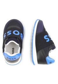 BOSS - Boss Sneakersy J09203 S Granatowy. Kolor: niebieski. Materiał: skóra #6