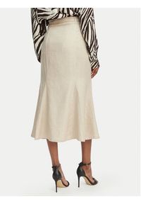Guess Spódnica midi W6GD69 W2092 Beżowy jasny Regular Fit. Kolor: beżowy. Materiał: len #2