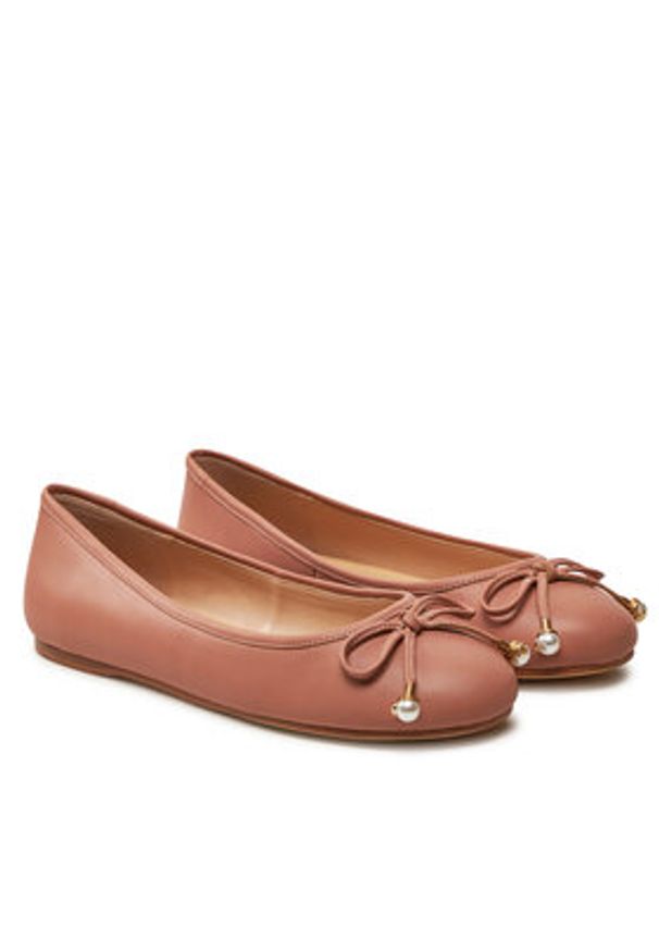 TwinSet - TWINSET Baleriny Ballerina 242TCP150 Beżowy. Kolor: beżowy. Materiał: skóra