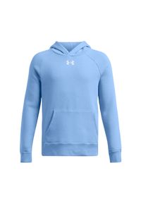 Bluza dresowa chłopięca Under Armour UA Rival Fleece Hoodie - niebieska. Kolor: niebieski. Materiał: dresówka