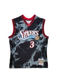 Mitchell & Ness - Marmurowa koszula Philadelphia 76ers NBA Team Swingman 2000/01. Kolor: czarny. Materiał: poliester. Sport: koszykówka #1