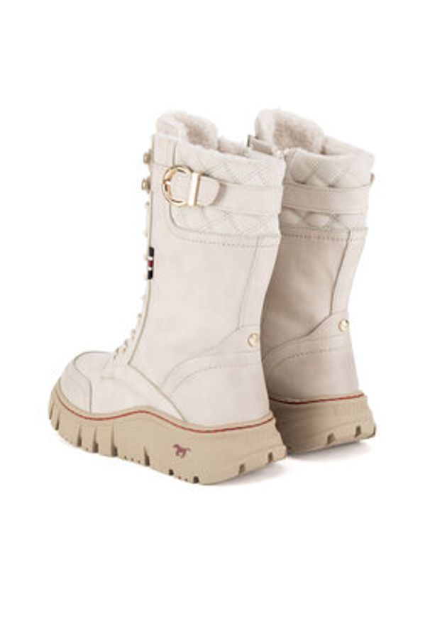 Mustang Kozaki 1499-605 Beżowy. Kolor: beżowy. Materiał: skóra