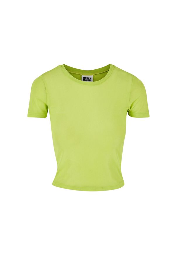 Urban Classics - Koszulka Damska Przycięta Z Siateczki. Kolor: żółty. Sport: turystyka piesza