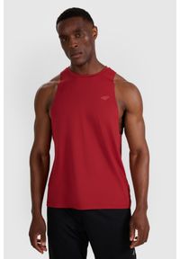 4f - 4F Tank top treningowy szybkoschnący męski - czerwony XXL. Kolor: czerwony. Materiał: dzianina, materiał, syntetyk, włókno, elastan. Wzór: ze splotem. Sport: fitness