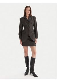 Marella Spódnica mini Litanie 2523106112 Szary Slim Fit. Kolor: szary. Materiał: wełna #3