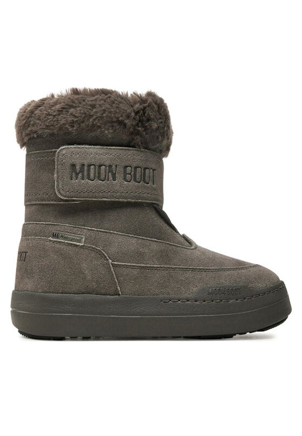 Moon Boot Śniegowce Junior Park Dtrap Boot Suede 80D3440040 Szary. Kolor: szary. Materiał: skóra, zamsz