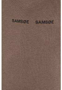 Samsoe & Samsoe - Samsoe Samsoe Spodnie bawełniane męskie kolor brązowy gładkie. Kolor: brązowy. Materiał: bawełna. Wzór: gładki #2