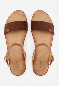 Renee - Brązowe Sandały VICES w Stylu Basic z Paskiem z Klamerką Loretha. Okazja: na co dzień. Zapięcie: pasek. Kolor: brązowy. Styl: casual, street #9