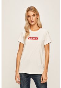 Levi's® - Levi's - T-shirt. Okazja: na spotkanie biznesowe, na co dzień. Kolor: biały. Materiał: bawełna, dzianina. Wzór: nadruk. Styl: biznesowy, casual #1