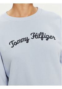 TOMMY HILFIGER - Tommy Hilfiger Bluza Modern Script WW0WW42615 Błękitny Regular Fit. Kolor: niebieski. Materiał: bawełna #5