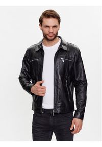 Kurtka skórzana John Richmond. Kolor: czarny. Materiał: skóra #1