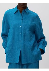 Reserved - Koszula z efektem gniecenia - turkusowy. Kolor: turkusowy. Materiał: wiskoza, tkanina #1
