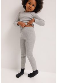Marsala - MINI legginsy z prążkowanej dzianiny w kolorze LIGHT GREY - HIPS-80-86 (12-18). Okazja: na co dzień. Kolor: szary. Materiał: prążkowany, dzianina. Wzór: melanż, gładki. Styl: casual #1