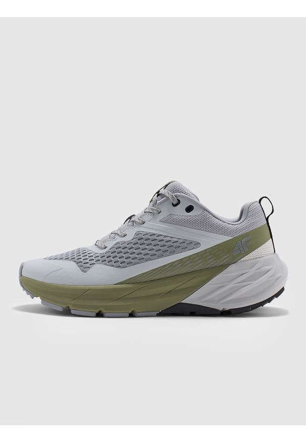 4f - 4F Niskie sneakersy SPEED HIKER męskie - khaki 44. Okazja: na spacer, na co dzień. Kolor: oliwkowy, brązowy, wielokolorowy. Materiał: materiał, guma. Szerokość cholewki: normalna. Sport: turystyka piesza