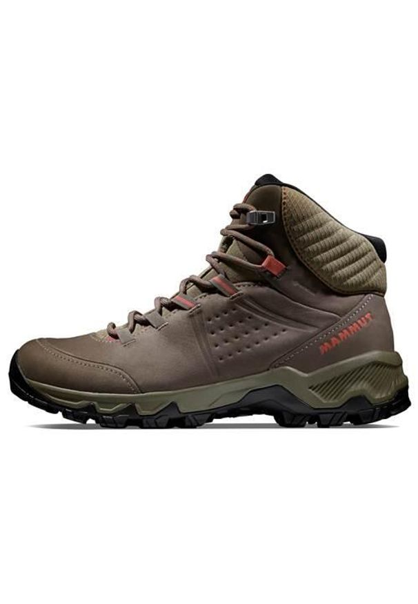 Buty trekkingowe damskie Mammut Nova Mid Iv Gtx. Wysokość cholewki: za kostkę. Zapięcie: sznurówki. Kolor: brązowy. Materiał: skóra, syntetyk, tkanina, materiał. Szerokość cholewki: normalna