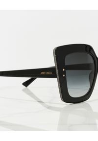 Jimmy Choo - JIMMY CHOO - Czarne okulary przeciwsłoneczne Auri. Kształt: okrągłe. Kolor: czarny. Materiał: materiał #2