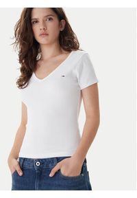 Tommy Jeans T-Shirt Essential DW0DW17385 Biały Slim Fit. Kolor: biały. Materiał: bawełna #2