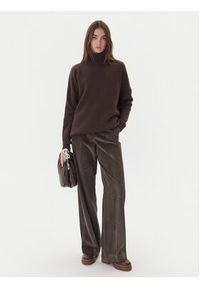 Weekend Max Mara Spodnie materiałowe Tania 2525136092 Brązowy Wide Leg. Kolor: brązowy. Materiał: bawełna #4