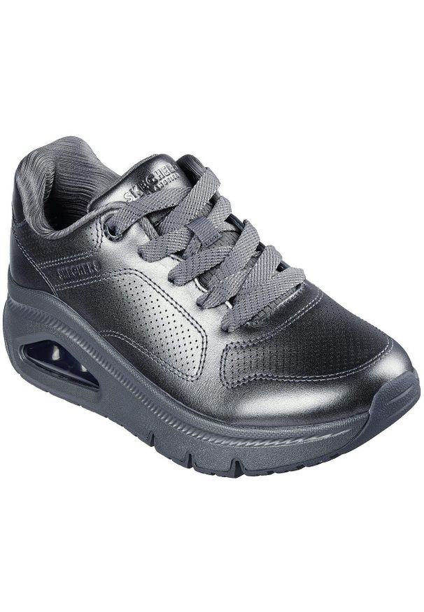 skechers - Adidasy Skechers Uno Icon - Lustrous Air, Kobiety. Kolor: szary. Materiał: syntetyk, materiał. Sport: fitness