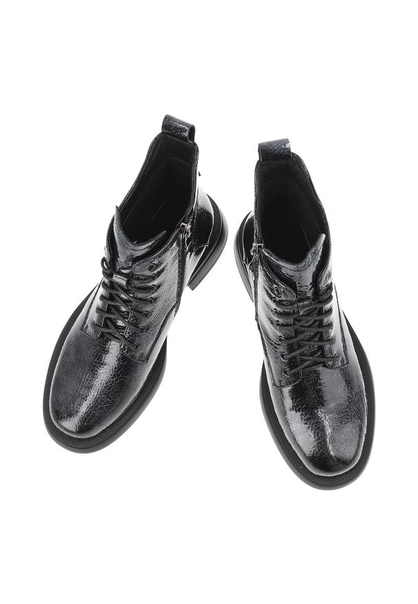 Niebieskie Botki S.Barski Ocieplane Buty Damskie. Okazja: na co dzień. Zapięcie: sznurówki. Kolor: niebieski. Obcas: na obcasie. Styl: casual, klasyczny. Wysokość obcasa: średni