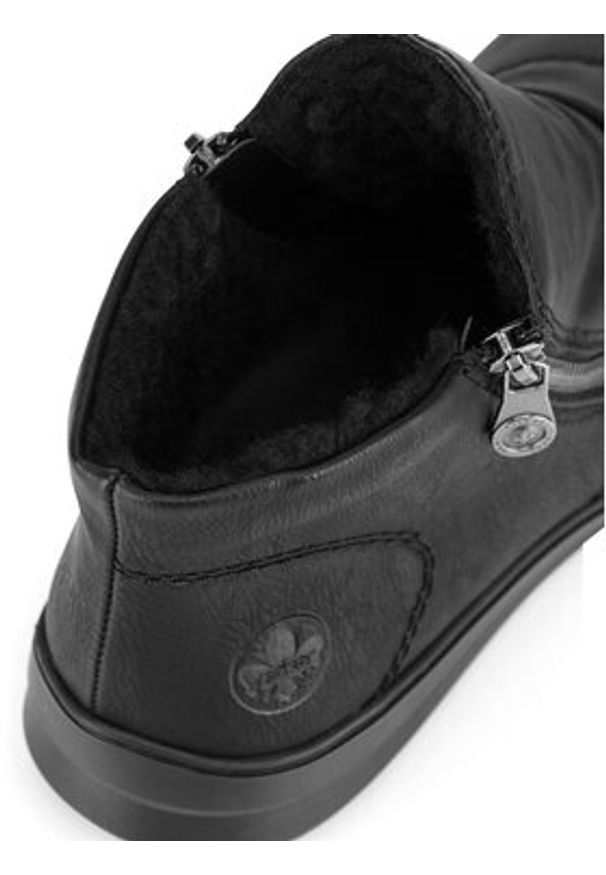 Rieker Trzewiki Z0051-01 Czarny. Kolor: czarny. Materiał: materiał