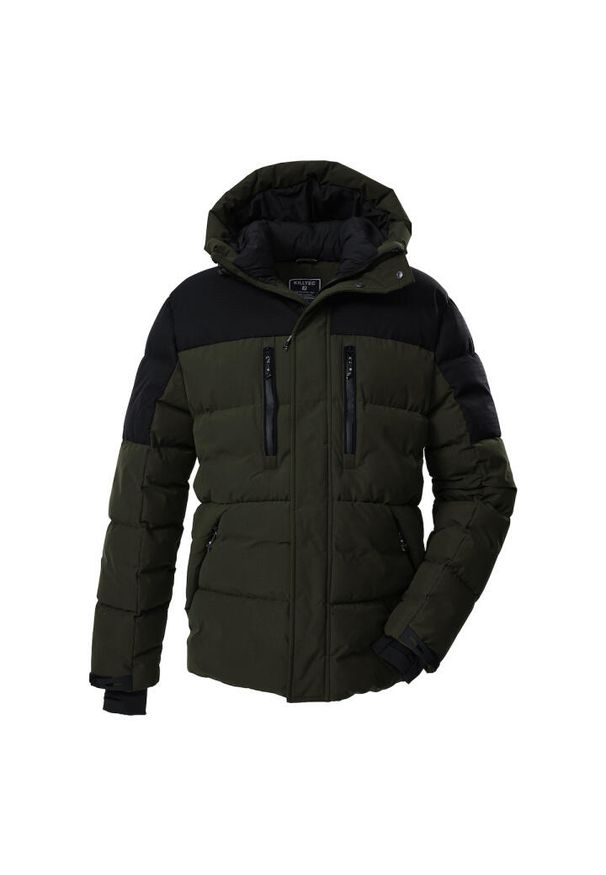 Kurtka z kapturem Killtec KOW 88. Typ kołnierza: kaptur. Kolor: wielokolorowy, brązowy, zielony. Materiał: puch. Sezon: zima