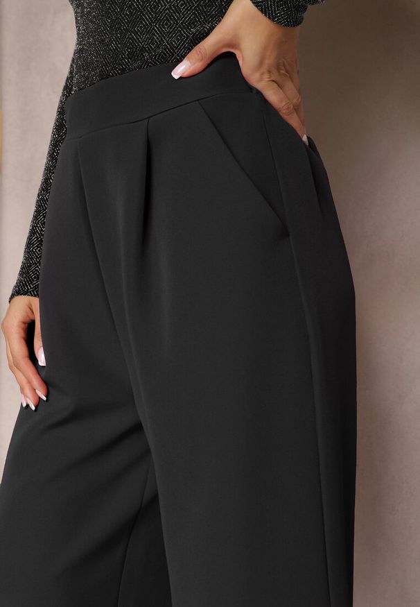 Renee - Czarne Szerokie Spodnie w Eleganckim Stylu Hanessame. Kolor: czarny. Styl: elegancki