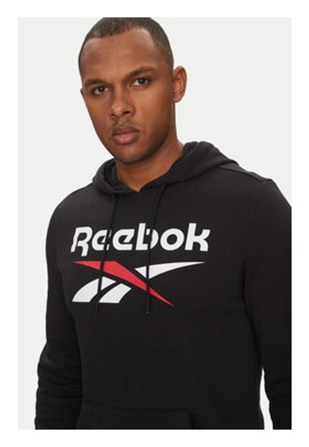 Reebok Bluza Identhlty Big Logo 100221781 Czarny Regular Fit. Kolor: czarny. Materiał: bawełna