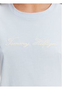 TOMMY HILFIGER - Tommy Hilfiger T-Shirt Script WW0WW45746 Błękitny Regular Fit. Kolor: niebieski. Materiał: bawełna #4