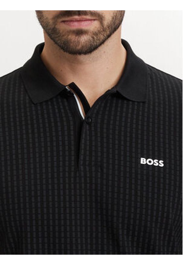 BOSS Polo Pl Goc Birdie 3 50559355 Czarny Regular Fit. Typ kołnierza: polo. Kolor: czarny. Materiał: bawełna