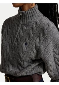 Polo Ralph Lauren Sweter 211972130501 Szary Regular Fit. Typ kołnierza: polo. Kolor: szary. Materiał: wełna #5
