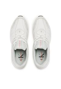 Calvin Klein Jeans Sneakersy Retro Tennis High/Low Frequency YM0YM00637 Biały. Kolor: biały. Materiał: skóra #2