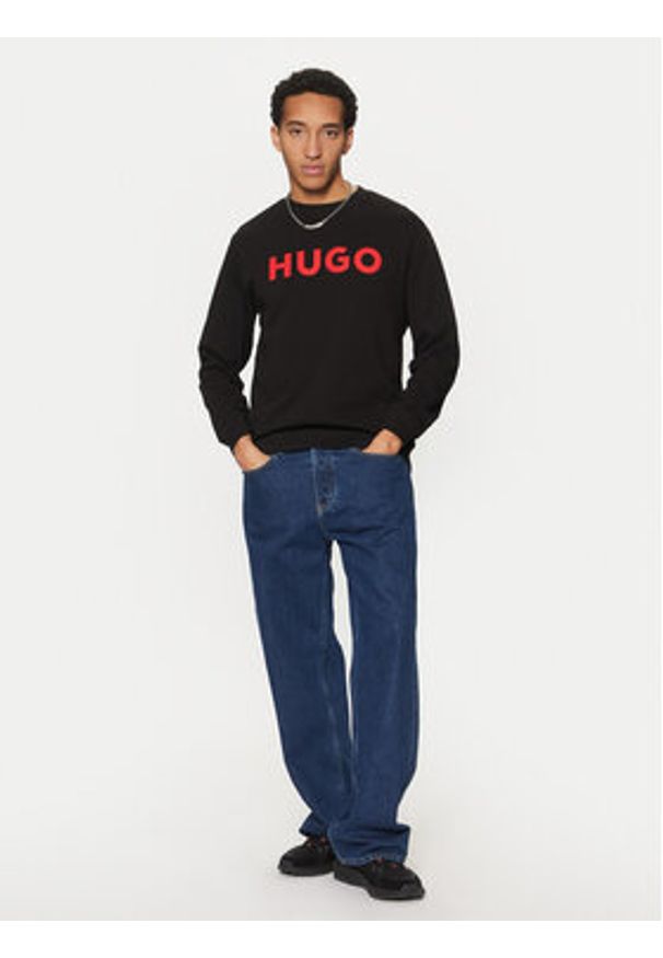 Hugo Bluza Dem 50477328 Czarny Regular Fit. Kolor: czarny. Materiał: bawełna