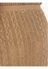 TwinSet - TWINSET Spódnica midi 251TT3192 Beżowy Slim Fit. Kolor: beżowy. Materiał: wiskoza #4