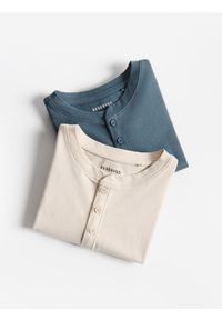 Reserved - Bawełniany longsleeve 2 pack - granatowy. Kolor: niebieski. Materiał: bawełna. Długość rękawa: długi rękaw #1