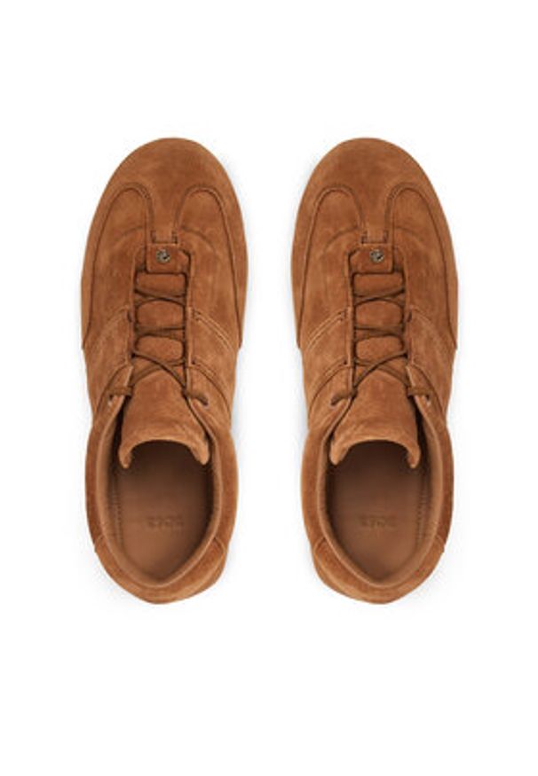 BOSS Sneakersy Roxanne 50547962 Brązowy. Kolor: brązowy. Materiał: skóra