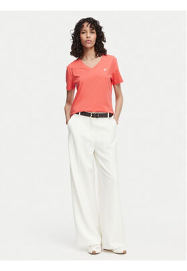 Beverly Hills Polo Club T-Shirt P-SS26W-TS516518 Koralowy Regular Fit. Typ kołnierza: polo. Kolor: pomarańczowy. Materiał: bawełna