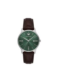 Emporio Armani Zegarek Minimalist AR11672 Brązowy. Kolor: brązowy. Materiał: skóra #1