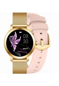 Smartwatch Gravity Smartwatch Różowo Złoty 2 Paski GT25-1 PRO. Rodzaj zegarka: smartwatch. Kolor: złoty, wielokolorowy, różowy #1