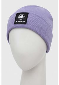 Mammut czapka Fedoz kolor fioletowy z cienkiej dzianiny. Kolor: fioletowy. Materiał: dzianina #2
