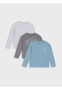 Sinsay - Koszulki z długim rękawem 3 pack - szary. Kolor: szary. Długość rękawa: długi rękaw. Długość: długie #1