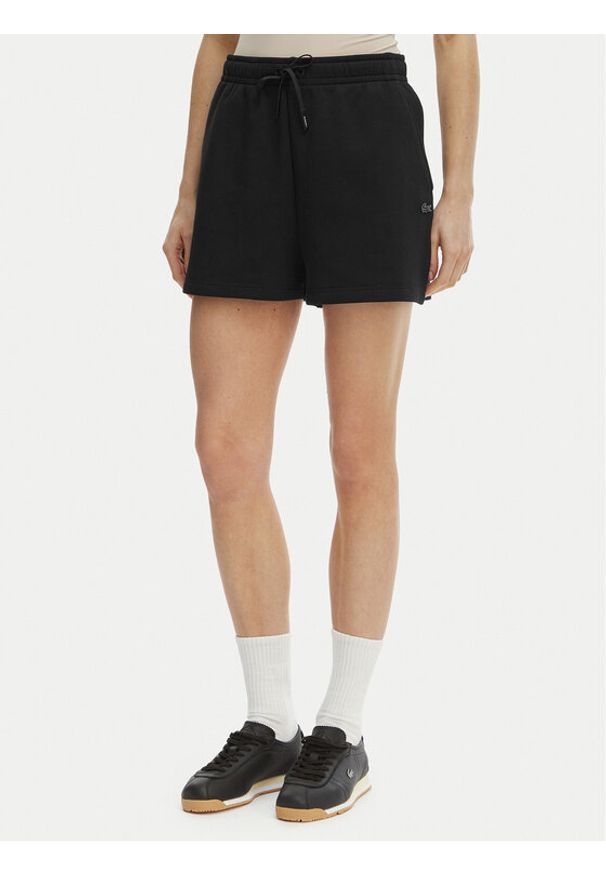 Lacoste Szorty sportowe GF9991 Czarny Regular Fit. Kolor: czarny. Materiał: bawełna